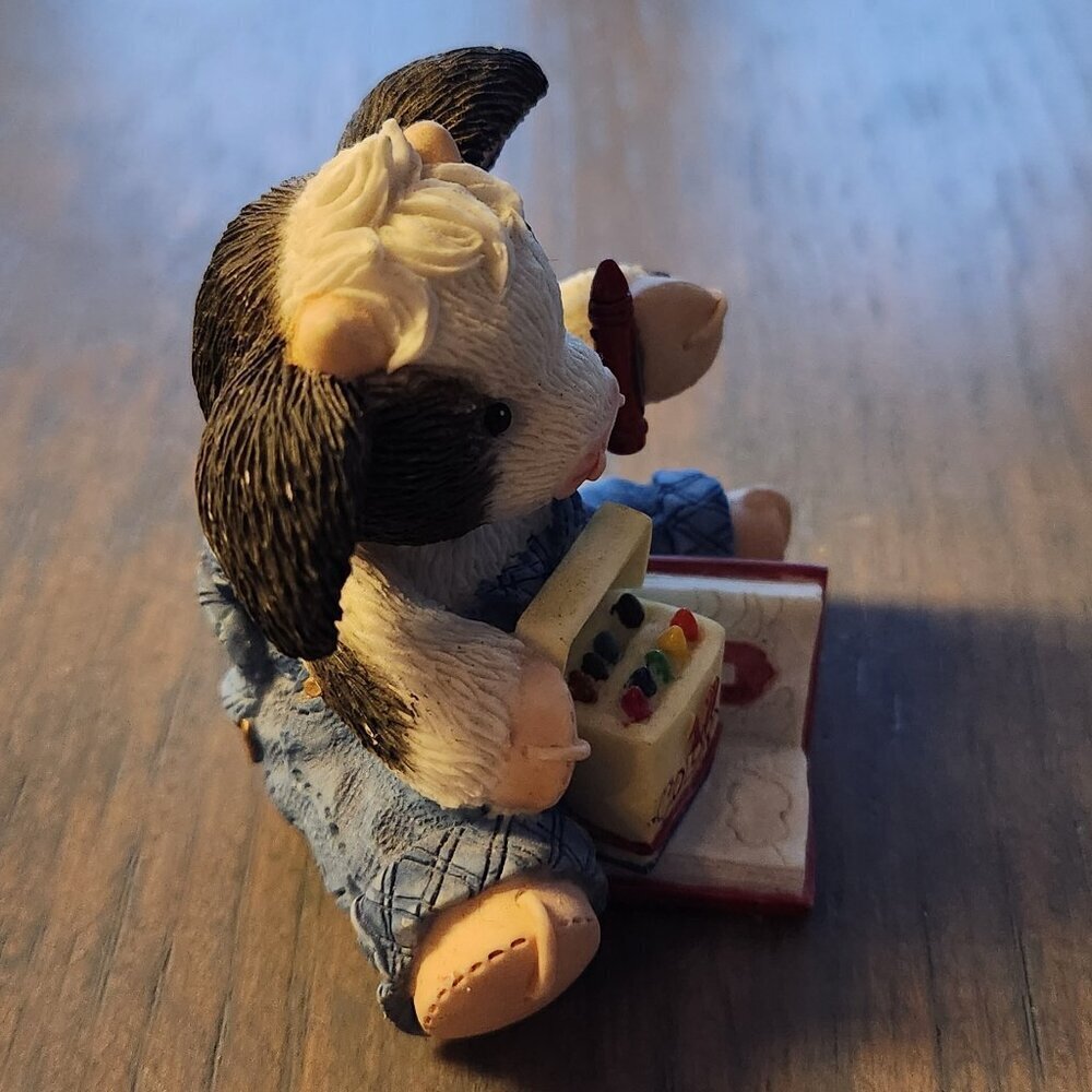 Vintage Mary's Moo Moos "A Bright Ten Year Old" Figurine 1997 Enesco Age 10 - Picture 4 of 5